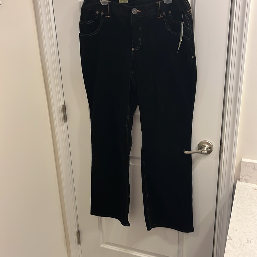 Passport Tummy Sliming black corduroy Western Pants new Women’s Size 16